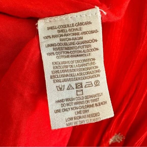 Free People Sweet Tennessee Red Dress. Embroidered mini boho dress. - Picture 5 of 7